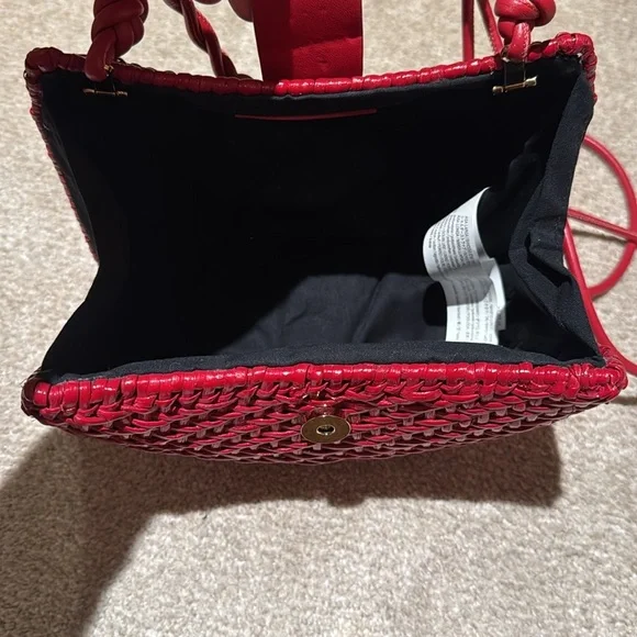 Zara Red Woven Shoulder Bag - Picture 3 of 5